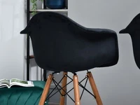 Krzesło barowe EPS WOOD TAP 2 CZARNE welurowe + orzech - tył siedziska