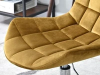 Fotel obrotowy z weluru ELIOR ZŁOTY NA NODZE CHROM - komfortowe siedzisko