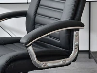 Fotel biurowy skórzany DRAG czarny - komfortowy podłokietnik