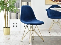 Krzesło  MPC ROD TAP GRANAT welur glamour na złotej nodze - półprofil krzesła