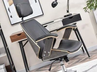 Designerski fotel do biura FRANK dąb palony-czarny - nowoczesna forma