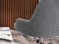 Wygodny fotel biurowy MIO MOVE TKANINA BOUCLE ZŁOTA NOGA - wyjątkowa tkanina