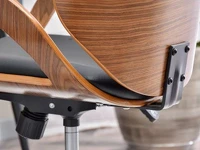 Designerski fotel do biurka drewniany GINA orzechowo czarny - charakterystyczne detale
