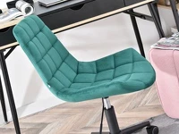 Fotel biurowy bez podłokietników ELIOR ZIELONY welur+czarny - nowoczesna forma