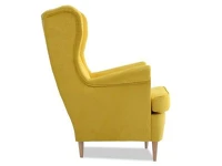 Designerski fotel uszak do salonu MALMO żółty - profil