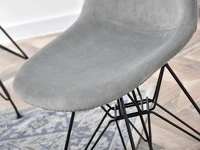 Designerskie krzesło MPC ROD TAP SZARY welur + noga czarna - miękkie siedziska